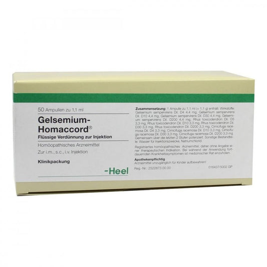 Das Produktfoto zeigt Gelsemium Homaccord Ampullen (50 stk) PZN 00412978