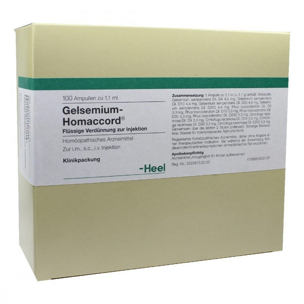 Das Produktfoto zeigt Gelsemium Homaccord Ampullen (100 stk) PZN 00412984