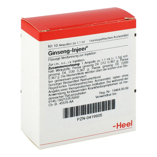Das Produktfoto zeigt Ginseng Injeel Ampullen (10 stk) PZN 00419905