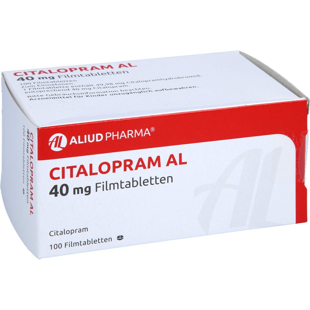Das Produktfoto zeigt Citalopram Al 40 Mg Filmtabletten (100 stk) PZN 00420535