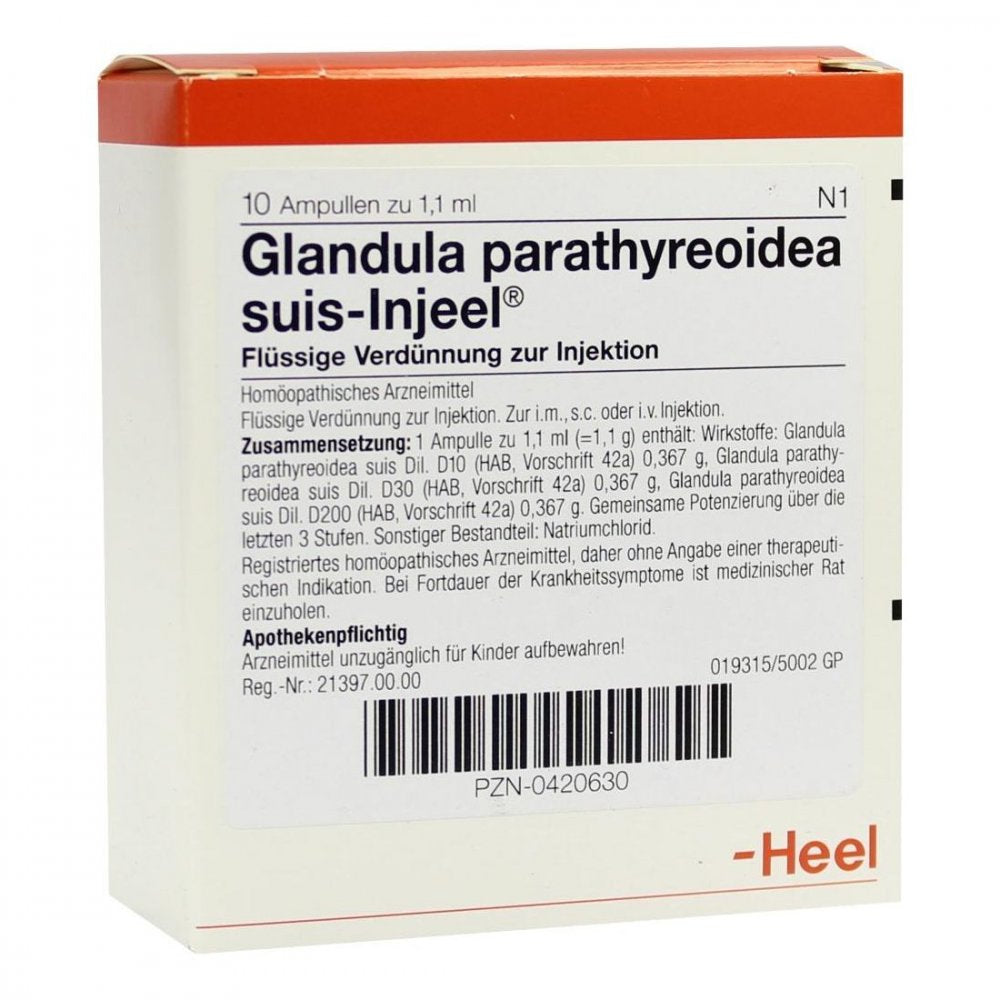 Das Produktfoto zeigt Glandula Parathyreoidea Suis Injeel Ampullen (10 stk) PZN 00420630