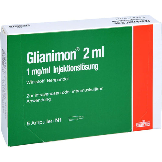 Das Produktfoto zeigt Glianimon Injektionslösung (5X2 ml) PZN 00421799