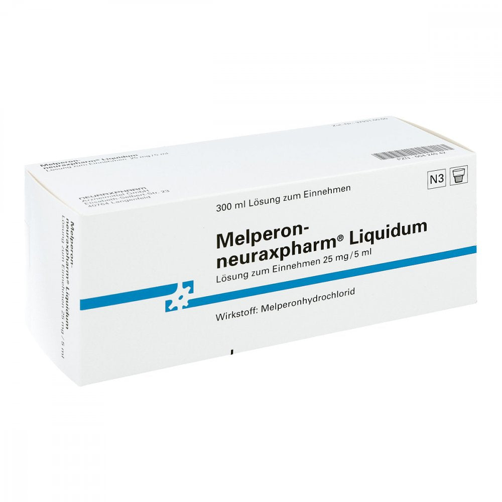Das Produktfoto zeigt Melperon-Neuraxpharm Liquidum 25 Mg/5ml (300 ml) PZN 00424042