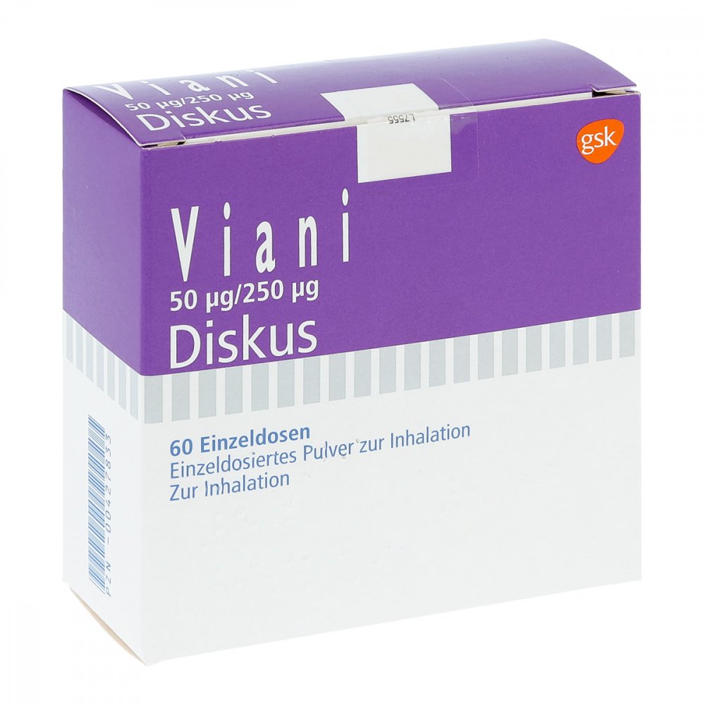 Viani 50 Μg/250 Μg Diskus Einzeldos.Inhalat.-Plv. (60 stk)