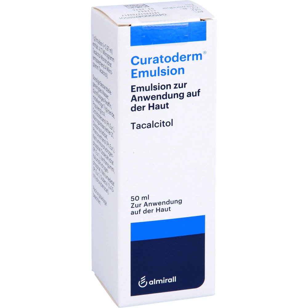 Das Produktfoto zeigt Curatoderm Emulsion (50 ml) PZN 00428850