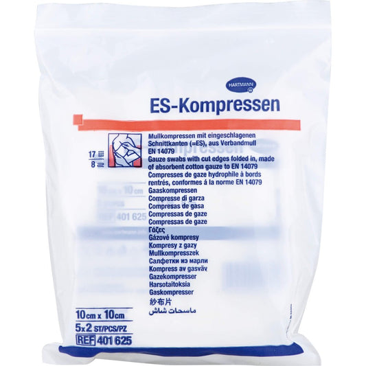 Das Produktfoto zeigt Es-Kompressen Steril 7,5x7,5 Cm 8fach (5X2 stk) PZN 00431912
