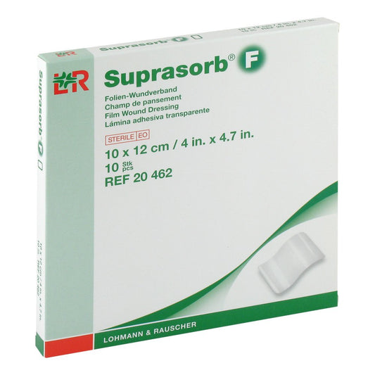 Das Produktfoto zeigt Suprasorb F Folien-Wundverb.10x12 Cm Steril (10 stk) PZN 00433012