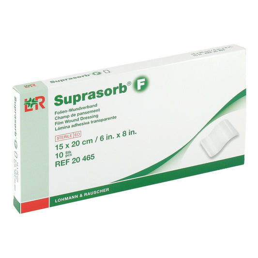 Das Produktfoto zeigt Suprasorb F Folien-Wundverb.15x20 Cm Steril (10 stk) PZN 00433041