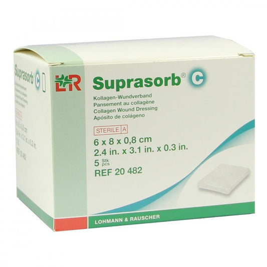 Das Produktfoto zeigt Suprasorb C Kollagen Wundverb.0,8x6x8 Cm (5 stk) PZN 00433147