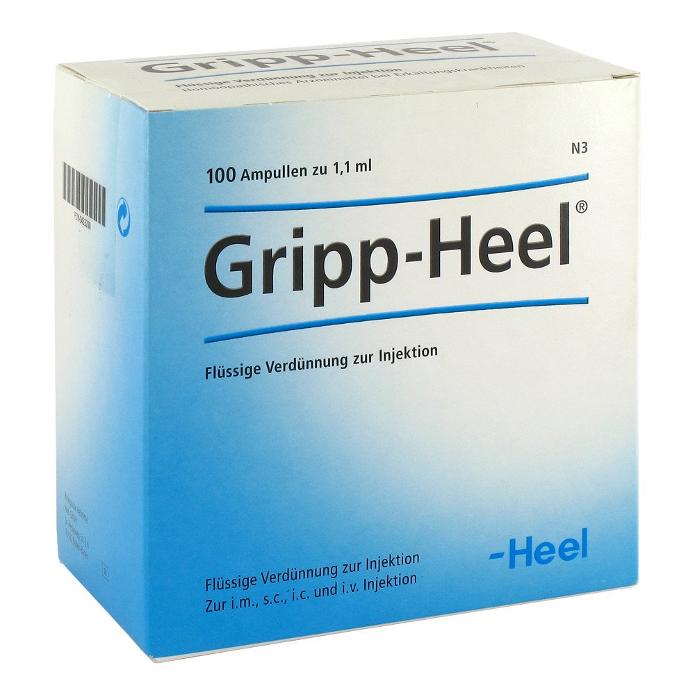 Das Produktfoto zeigt Gripp-Heel Ampullen (100 stk) PZN 00433288