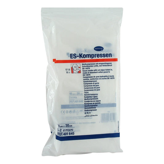 Das Produktfoto zeigt Es-Kompressen Steril 10x20 Cm 8fach (5X2 stk) PZN 00434164