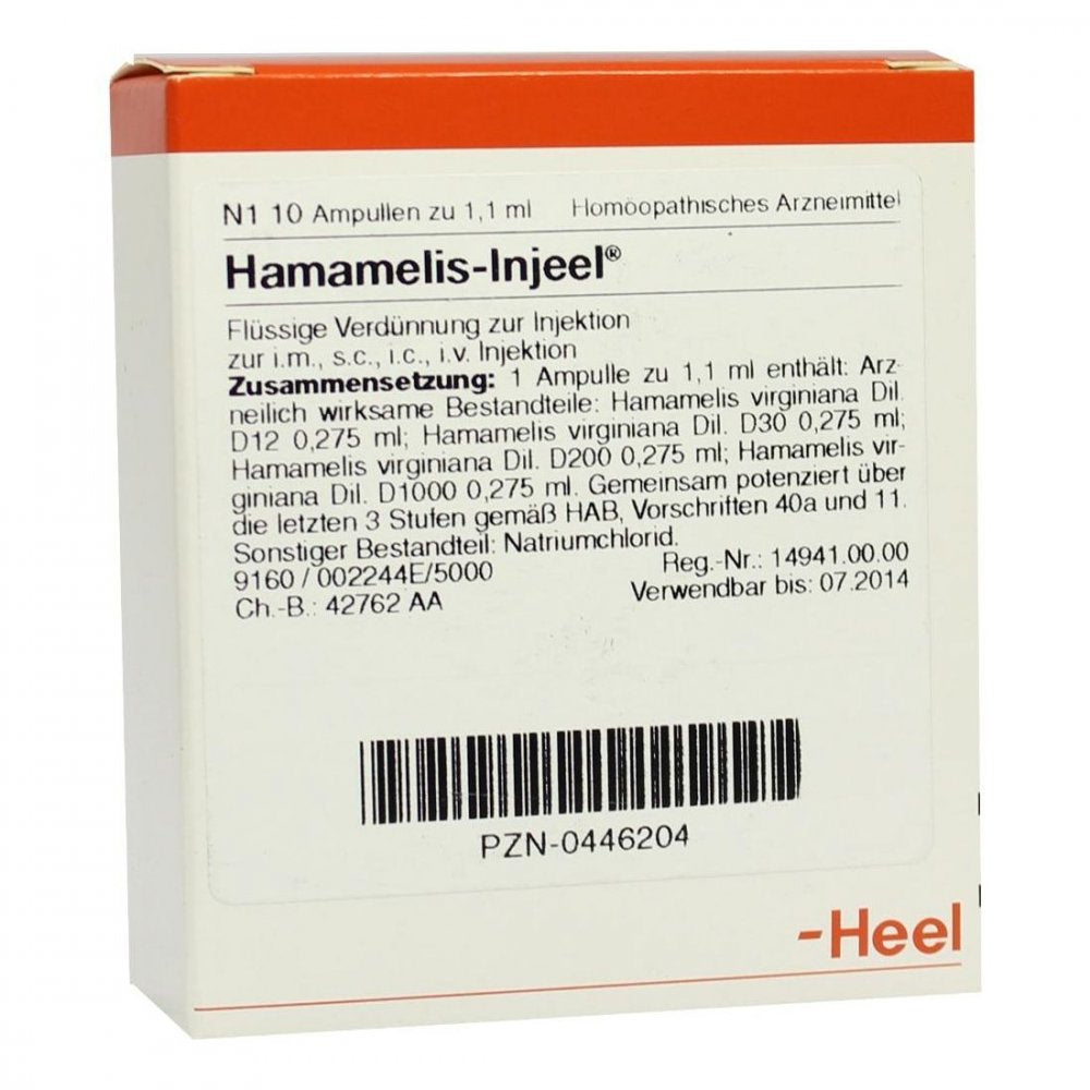 Das Produktfoto zeigt Hamamelis Injeel Ampullen (10 stk) PZN 00446204