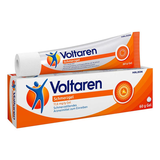 Das Produktfoto zeigt Voltaren Schmerzgel (60 g) PZN 00458503
