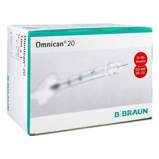Das Produktfoto zeigt Omnican Insulinspr.0,5 Ml U40 M.Kan.0,30x8 Mm Ein. (100X1 stk) PZN 00460813
