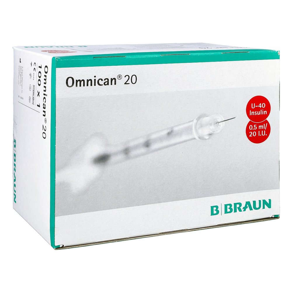 Omnican Insulinspr.0,5 Ml U40 M.Kan.0,30x8 Mm Ein. (100X1 stk)