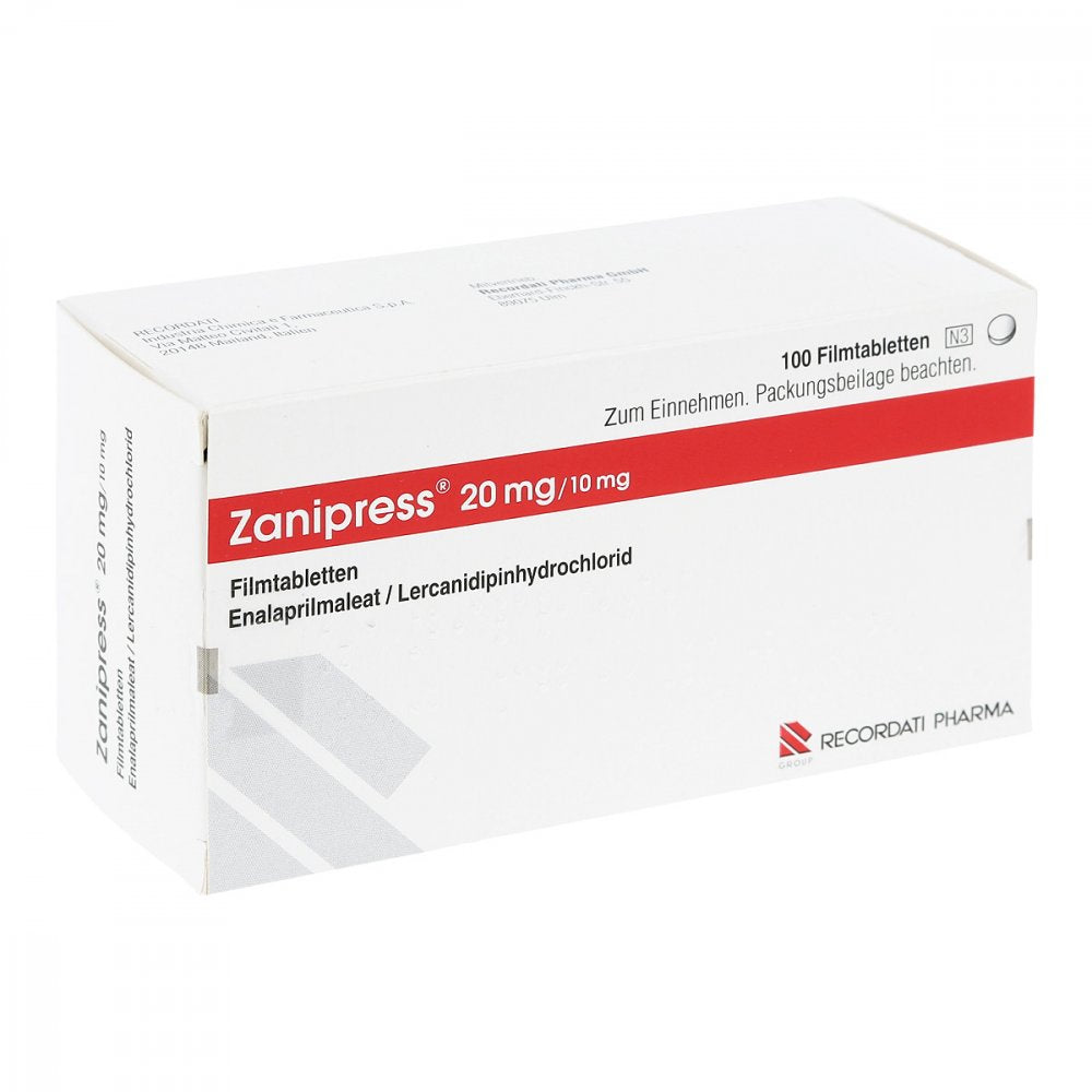 Das Produktfoto zeigt Zanipress 20 Mg/10 Mg Filmtabletten (100 stk) PZN 00470059