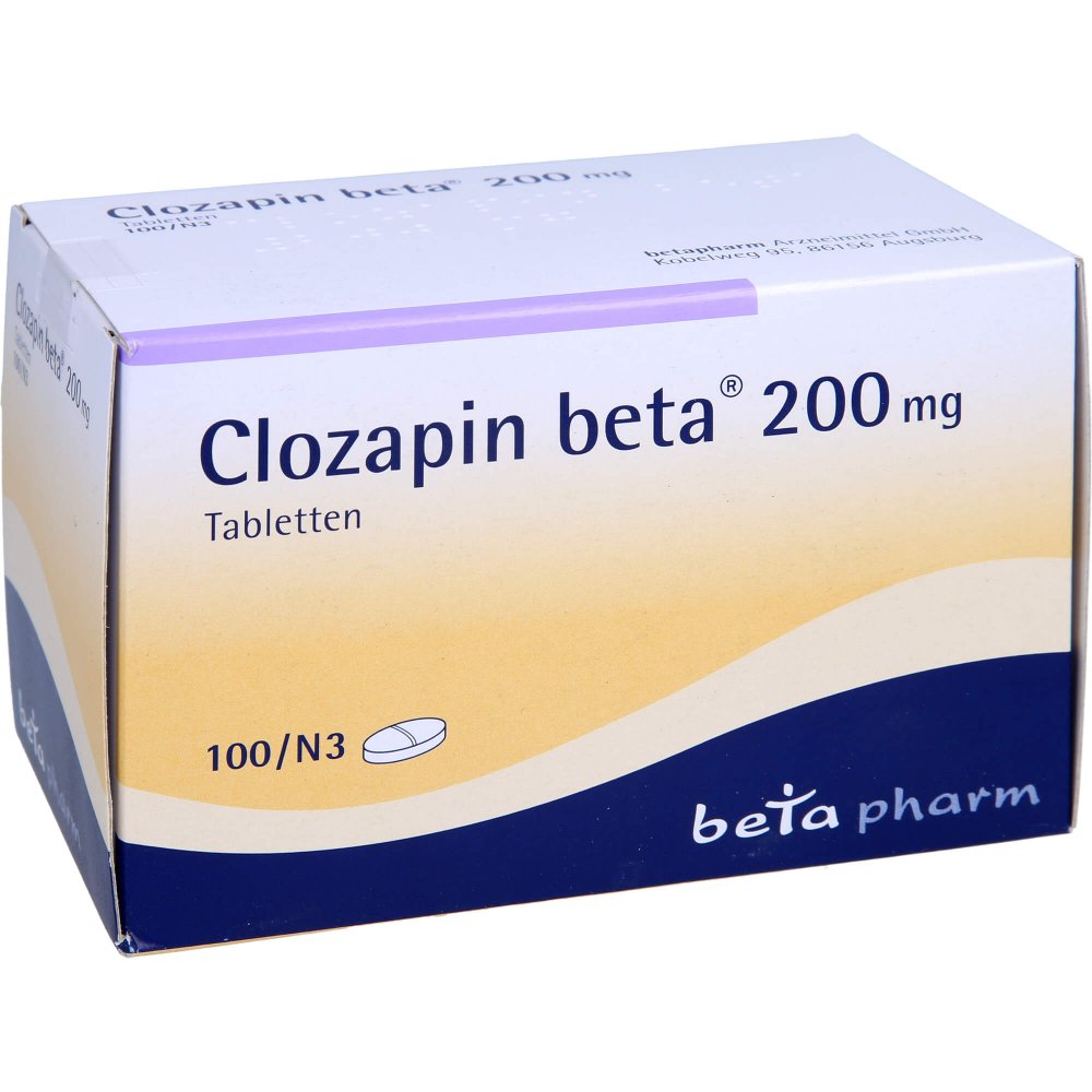 Das Produktfoto zeigt Clozapin Beta 200 Mg Tabletten (100 stk) PZN 00472271