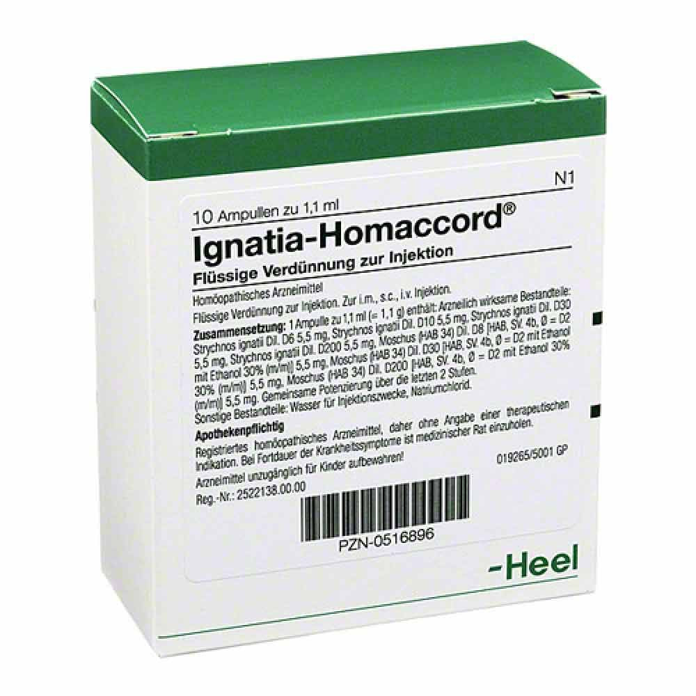 Das Produktfoto zeigt Ignatia Homaccord Ampullen (10 stk) PZN 00516896