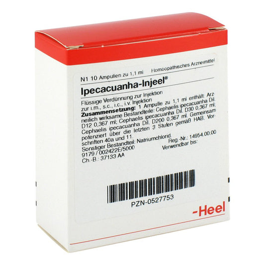 Das Produktfoto zeigt Ipecacuanha Injeel Ampullen (10 stk) PZN 00527753
