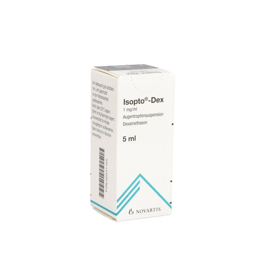 Das Produktfoto zeigt Isopto-Dex Augentropfensuspension (5 ml) PZN 00531105