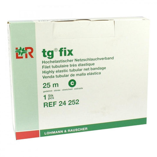 Das Produktfoto zeigt Tg Fix Netzverband C 25 M Weiß (1 stk) PZN 00537355