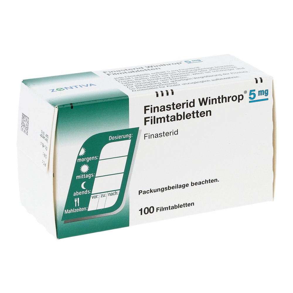 Das Produktfoto zeigt Finasterid Winthrop 5 Mg Filmtabletten (100 stk) PZN 00544154