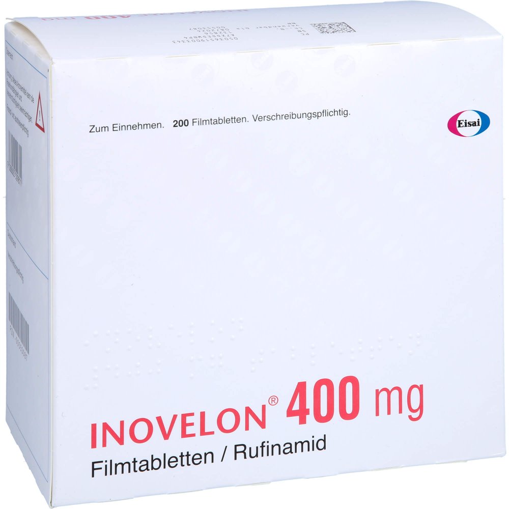Das Produktfoto zeigt Inovelon Eisai 400 Mg Filmtabletten (200 stk) PZN 00553087