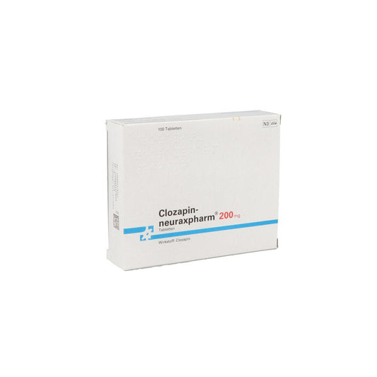 Das Produktfoto zeigt Clozapin-Neuraxpharm 200 Mg Tabletten (100 stk) PZN 00557197