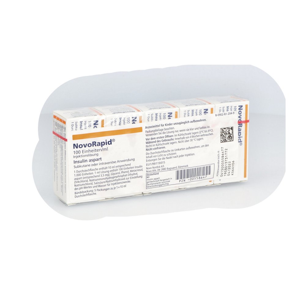 Novorapid 100 E/Ml Injektionslösung I.E.Dsfl. (5X1X10 ml)
