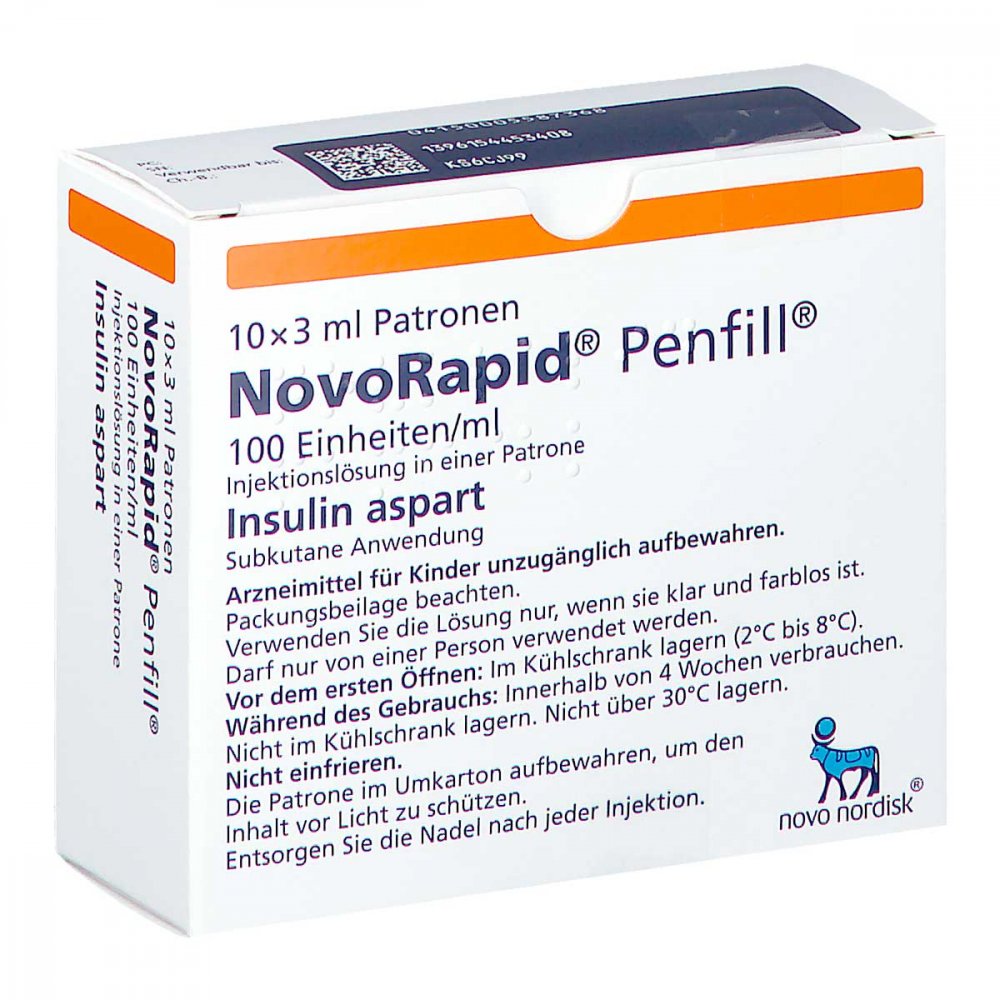 Novorapid Penfill 100 E/Ml Inj.-Lsg.I.E.Patrone (10X3 ml)