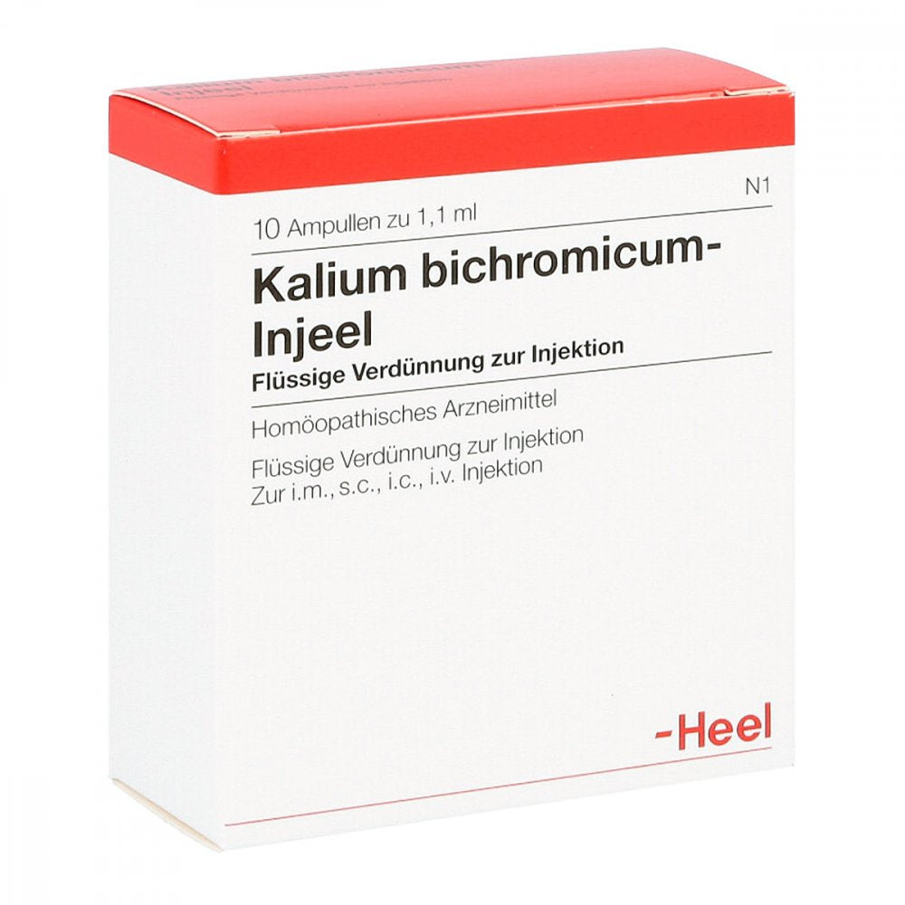 Das Produktfoto zeigt Kalium Bichromicum Injeel Ampullen (10 stk) PZN 00560182
