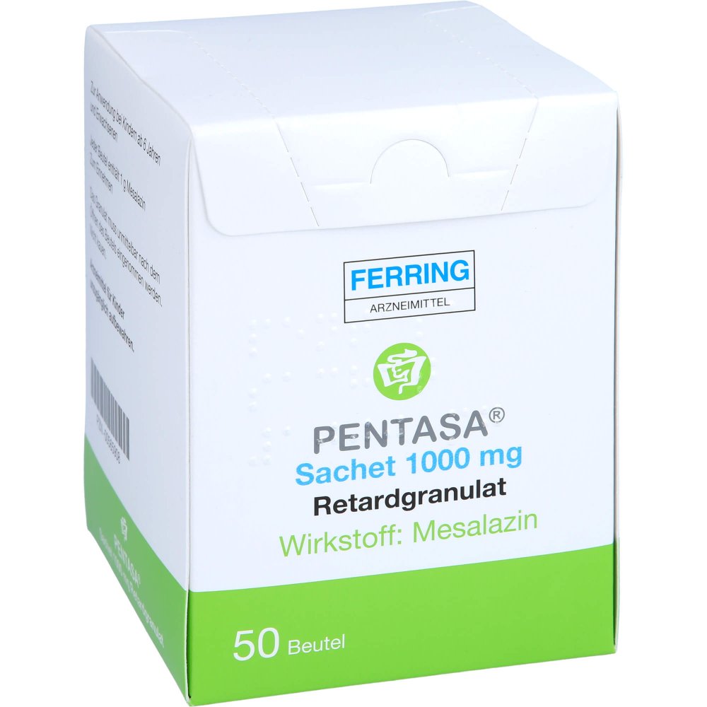 Das Produktfoto zeigt Pentasa Sachet 1.000 Mg Retardgranulat (50 stk) PZN 00565908