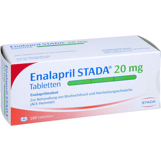 Das Produktfoto zeigt Enalapril Stada 20 Mg Tabletten (100 stk) PZN 00569237