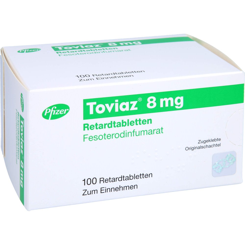 Das Produktfoto zeigt Toviaz 8 Mg Retardtabletten (100 stk) PZN 00571808