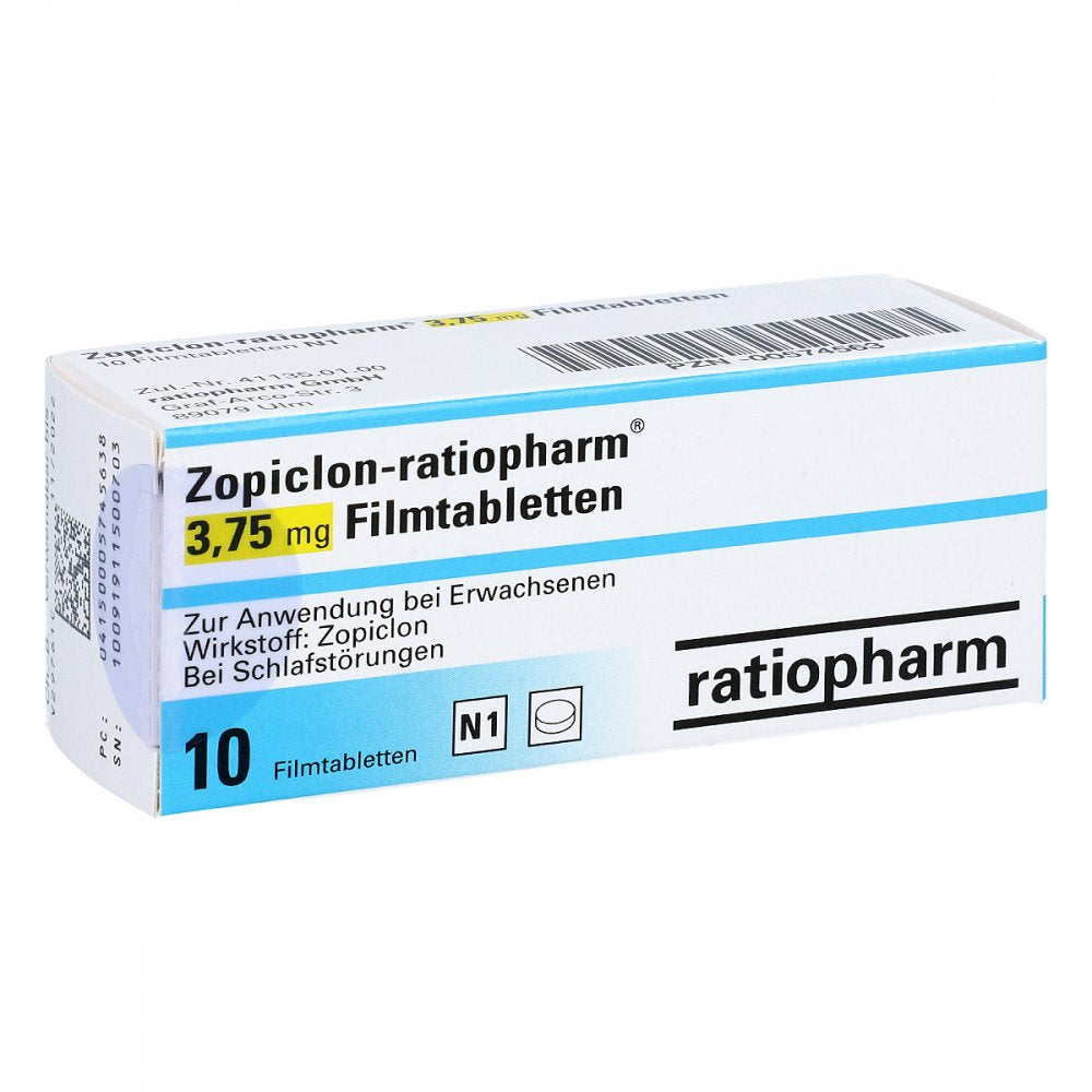 Zopiclon-Ratiopharm 3,75 Mg Filmtabletten (10 stk)