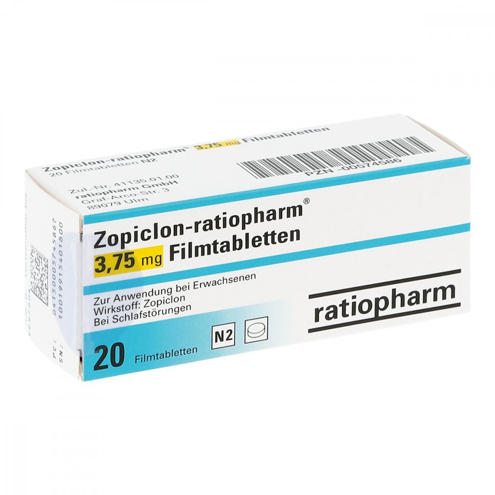 Zopiclon-Ratiopharm 3,75 Mg Filmtabletten (20 stk)
