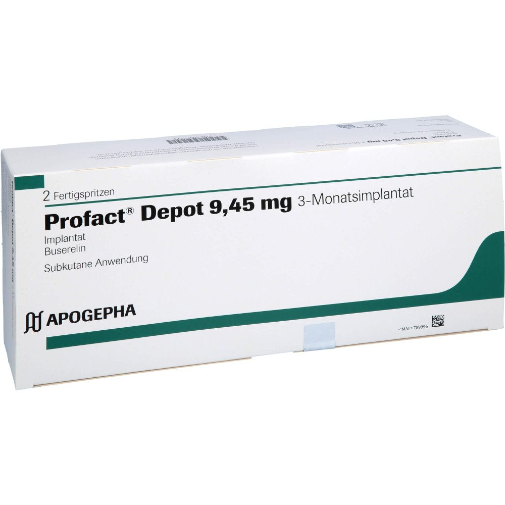 Das Produktfoto zeigt Profact Depot 9,45 Mg 3-Monatsimplant.I.E.F.-Spr. (2X1 stk) PZN 00577515