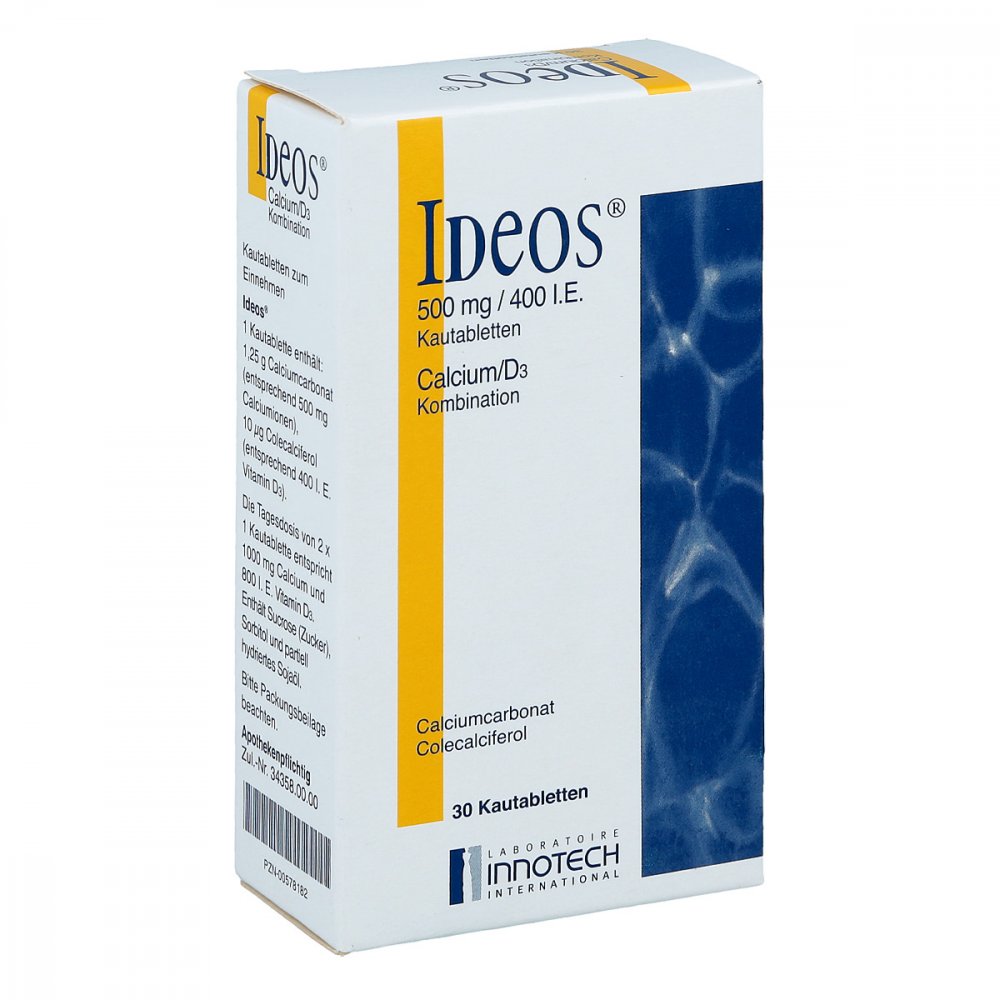 Ideos 500 Mg/400 I.E. Kautabletten (30 stk)