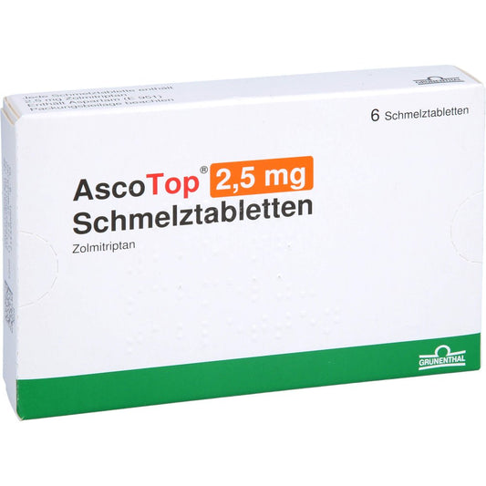Das Produktfoto zeigt Ascotop 2,5 Mg Schmelztabletten (6 stk) PZN 00580434