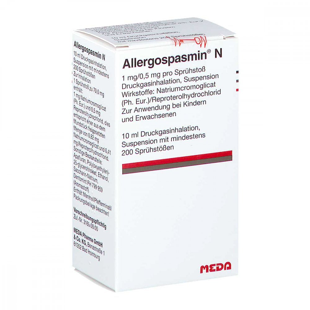 Das Produktfoto zeigt Allergospasmin N Dosieraerosol (10 ml) PZN 00585012