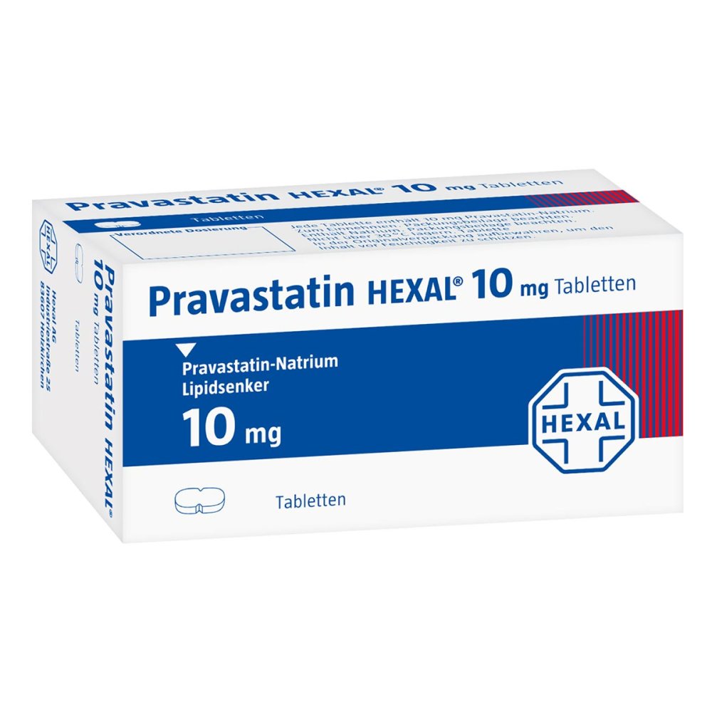 Das Produktfoto zeigt Pravastatin Hexal 10 Mg Tabletten (100 stk) PZN 00586017