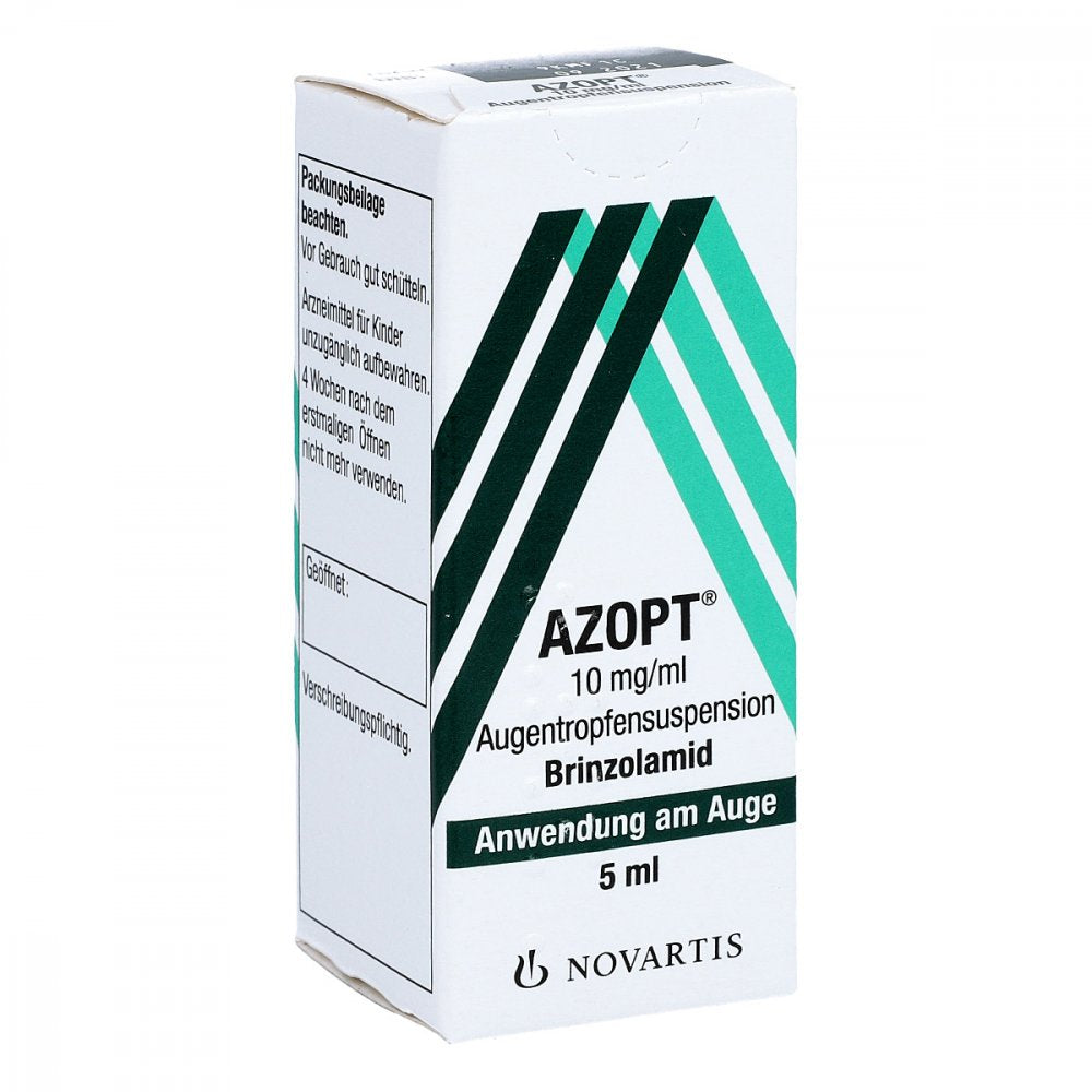 Das Produktfoto zeigt Azopt 10 Mg/Ml Augentropfensuspension (1X5 ml) PZN 00587666