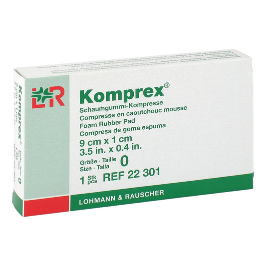 Das Produktfoto zeigt Komprex Schaumgummi Kompr.Gr.0 Nierenf. (1 stk) PZN 00591024