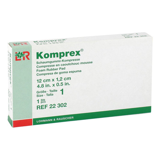 Das Produktfoto zeigt Komprex Schaumgummi Kompr.Gr.1 Nierenf. (1 stk) PZN 00591030