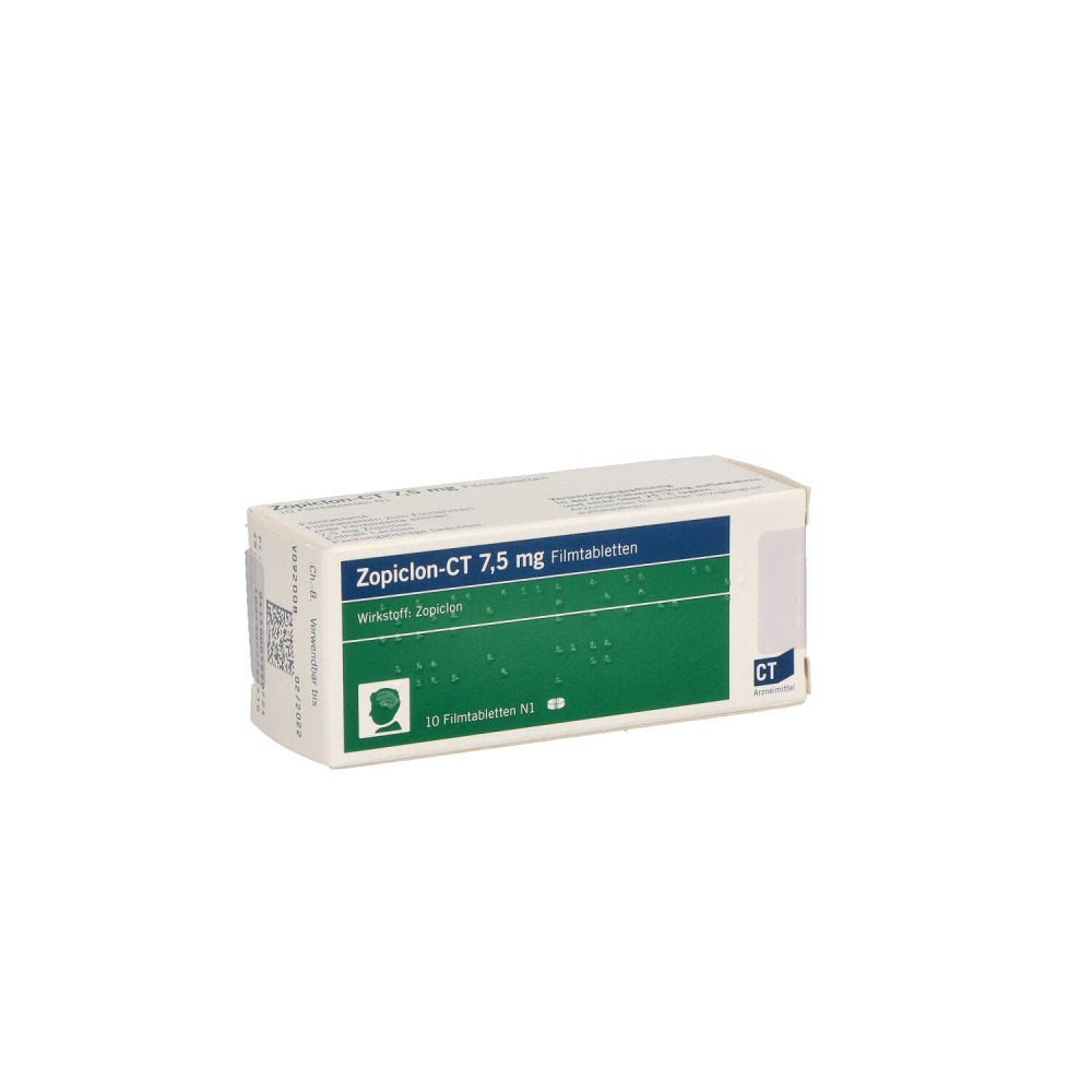 Das Produktfoto zeigt Zopiclon-Ct 7,5 Mg Filmtabletten (10 stk) PZN 00599072