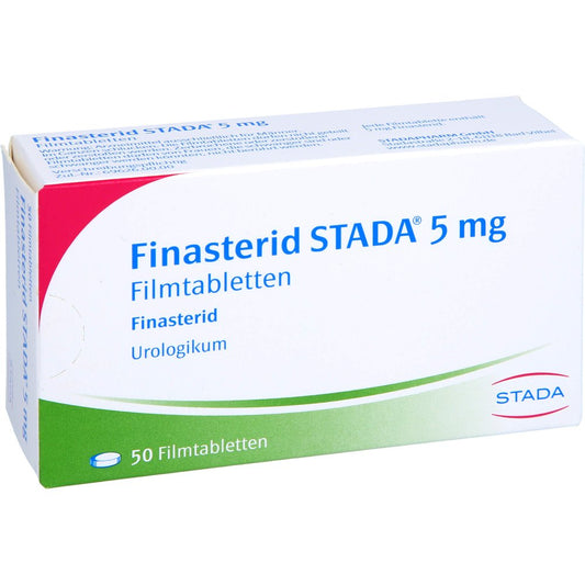 Das Produktfoto zeigt Finasterid Stada 5 Mg Filmtabletten (50 stk) PZN 00605223