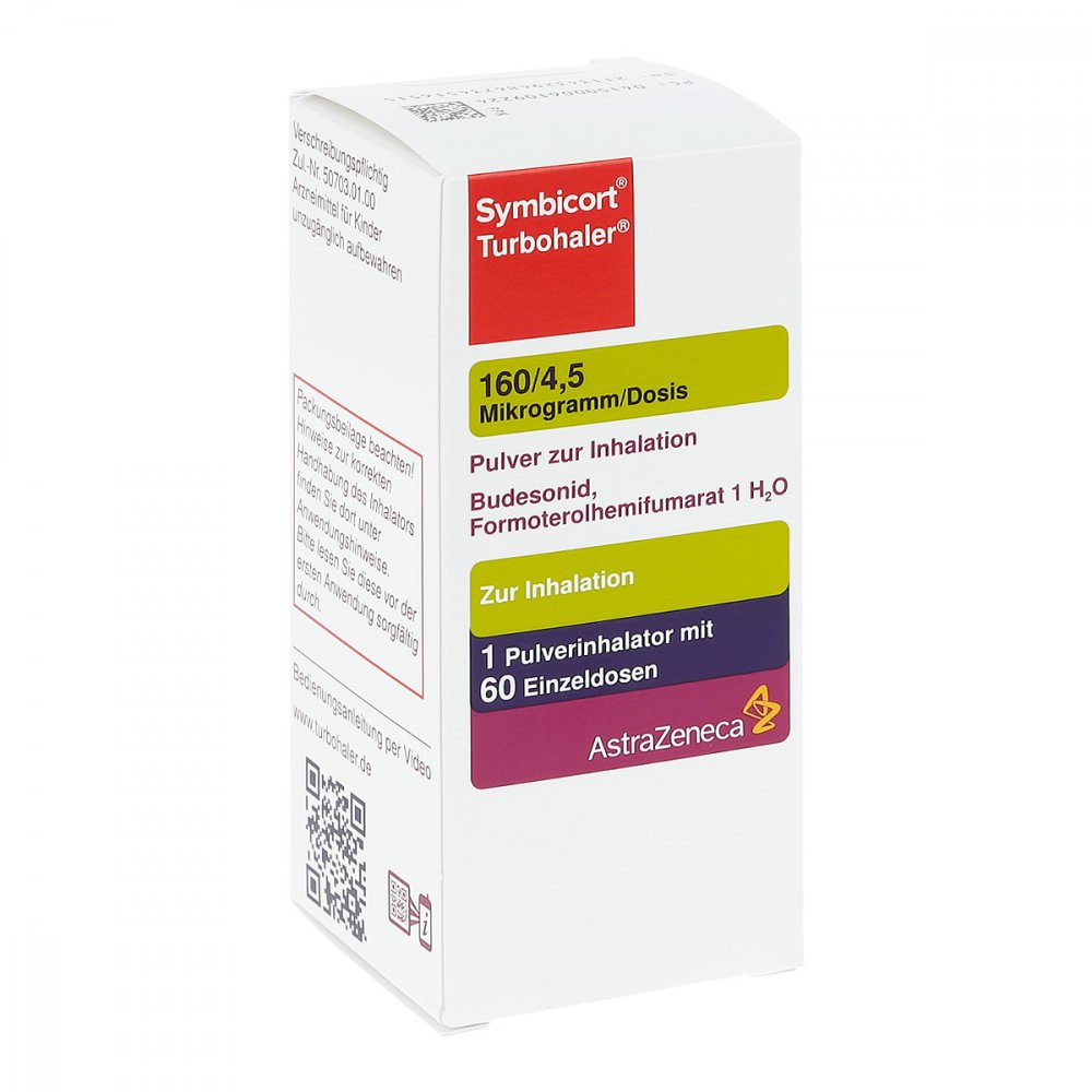 Das Produktfoto zeigt Symbicort Turbohaler 160/4,5 Μg/Dosis 60 Ed (1 stk) PZN 00610922