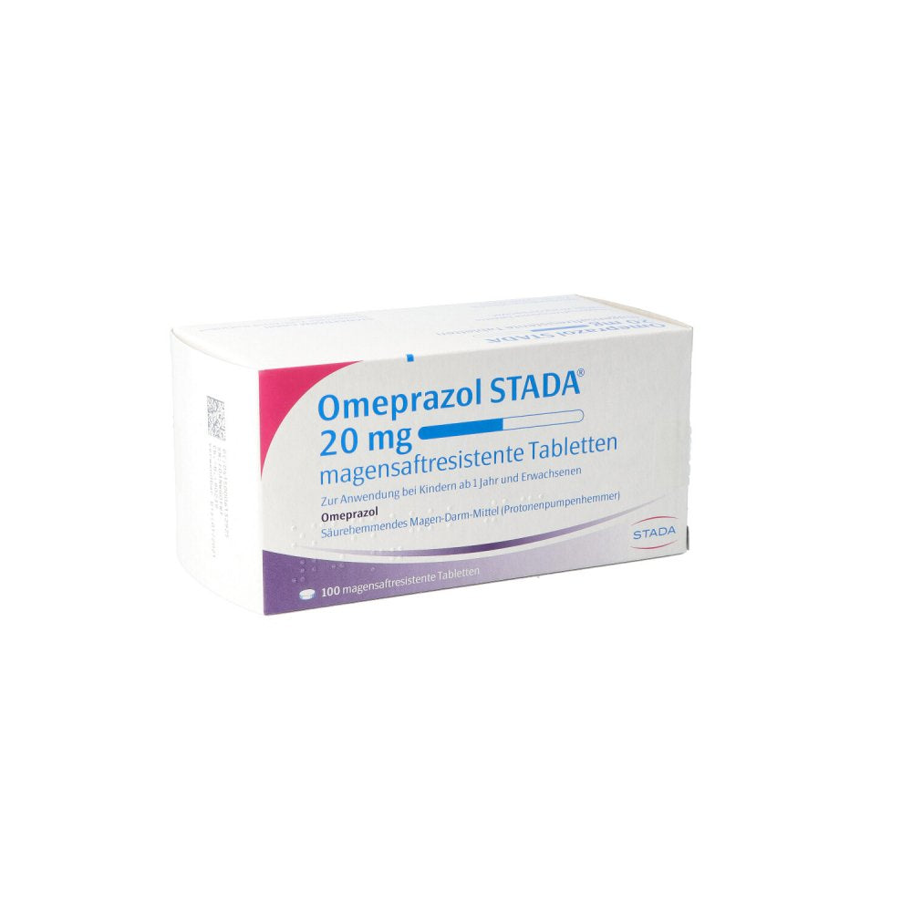 Das Produktfoto zeigt Omeprazol Stada 20 Mg Magensaftres.Tabletten (100 stk) PZN 00613292