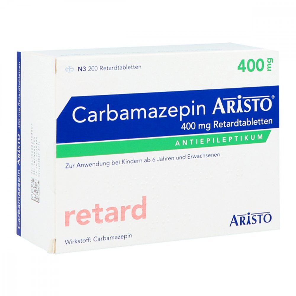 Das Produktfoto zeigt Carbamazepin Aristo 400 Mg Retardtabletten (200 stk) PZN 00615380