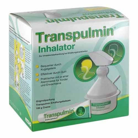 Das Produktfoto zeigt Transpulmin Erkältungsbalsam + Inhalator (100 g) PZN 00618467